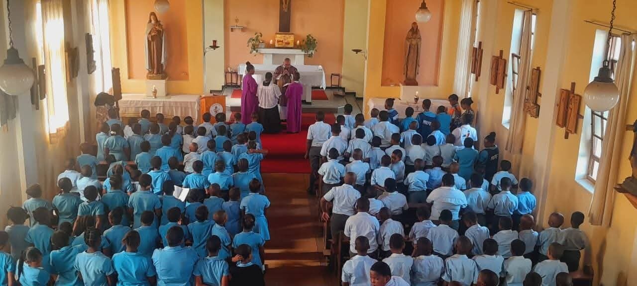 Learners at Mass in the school chapel